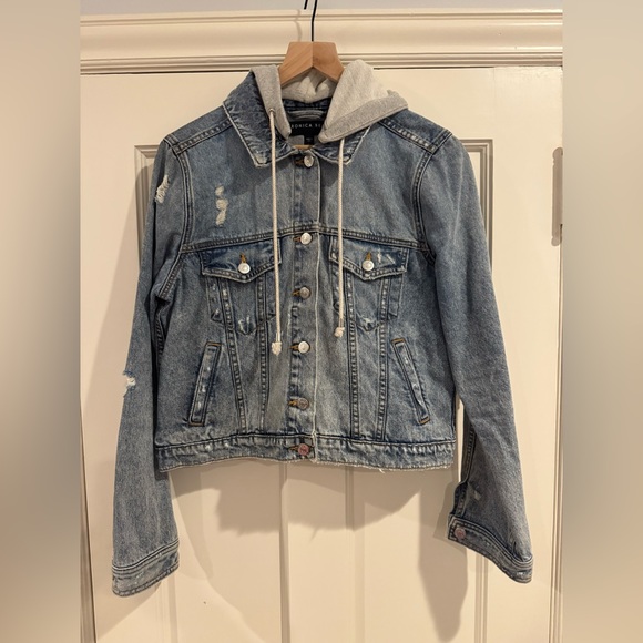 Veronica Beard Jackets & Blazers - Veronica Beard Blue Denim Jacket with Gray Hoodie